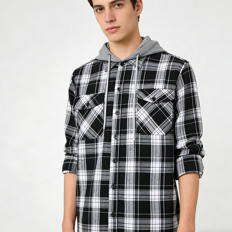 Men's Plaid Flannel Hooded Shirt Jacket ✨𝘉𝘶𝘺 𝘢𝘯𝘺 2 𝘢𝘯𝘥 𝘨𝘦𝘵 𝘢𝘯 𝘦𝘹𝘵𝘳𝘢 8% 𝘥𝘪𝘴𝘤𝘰𝘶𝘯𝘵