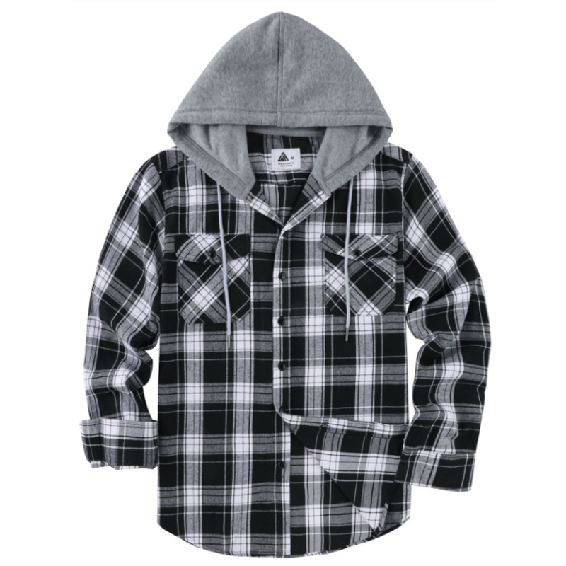Men's Plaid Flannel Hooded Shirt Jacket ✨𝘉𝘶𝘺 𝘢𝘯𝘺 2 𝘢𝘯𝘥 𝘨𝘦𝘵 𝘢𝘯 𝘦𝘹𝘵𝘳𝘢 8% 𝘥𝘪𝘴𝘤𝘰𝘶𝘯𝘵