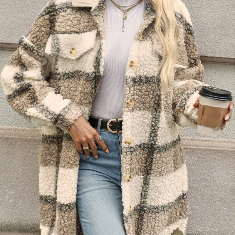 Women’s Casual Classic Plaid Mid-Length Coat ✨𝘉𝘶𝘺 𝘢𝘯𝘺 2 𝘢𝘯𝘥 𝘨𝘦𝘵 𝘢𝘯 𝘦𝘹𝘵𝘳𝘢 8% 𝘥𝘪𝘴𝘤𝘰𝘶𝘯𝘵