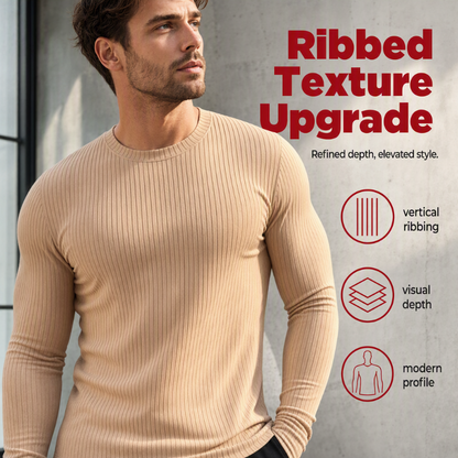 Men's Ribbed Slim-Fit Long-Sleeve T-Shirt ✨𝘉𝘶𝘺 𝘢𝘯𝘺 2 𝘢𝘯𝘥 𝘨𝘦𝘵 𝘢𝘯 𝘦𝘹𝘵𝘳𝘢 8% 𝘥𝘪𝘴𝘤𝘰𝘶𝘯𝘵
