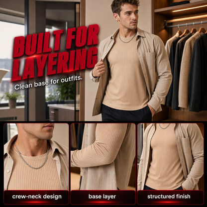Men's Ribbed Slim-Fit Long-Sleeve T-Shirt ✨𝘉𝘶𝘺 𝘢𝘯𝘺 2 𝘢𝘯𝘥 𝘨𝘦𝘵 𝘢𝘯 𝘦𝘹𝘵𝘳𝘢 8% 𝘥𝘪𝘴𝘤𝘰𝘶𝘯𝘵