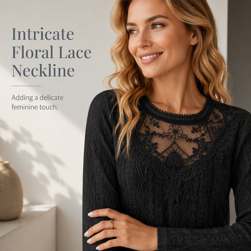 Women's Lace Patchwork Long Sleeve T-Shirt