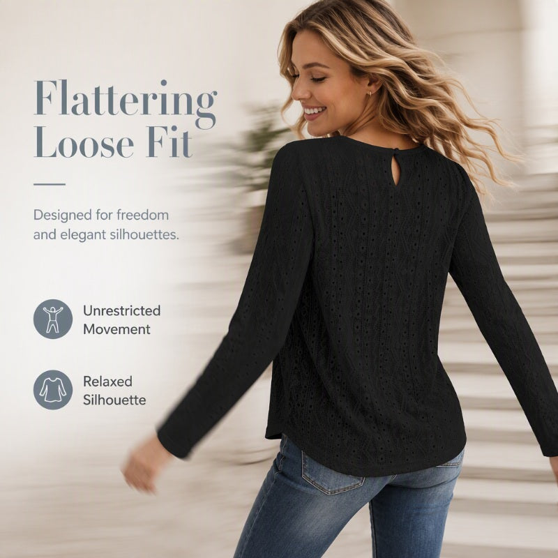 Women's Lace Patchwork Long Sleeve T-Shirt