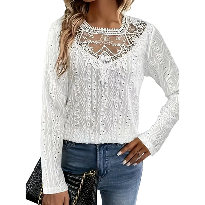 Women's Lace Patchwork Long Sleeve T-Shirt