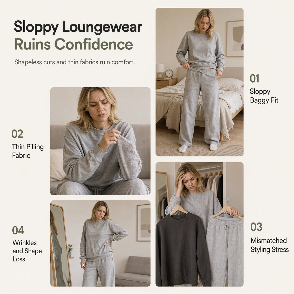 Women's Heavyweight Cotton-Blend Two-Piece Tracksuit Set with Zip-Up and Wide-Leg Pants
