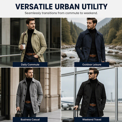 Men's Waterproof Mid-Length Trench Coat【FREE SHIPPING】