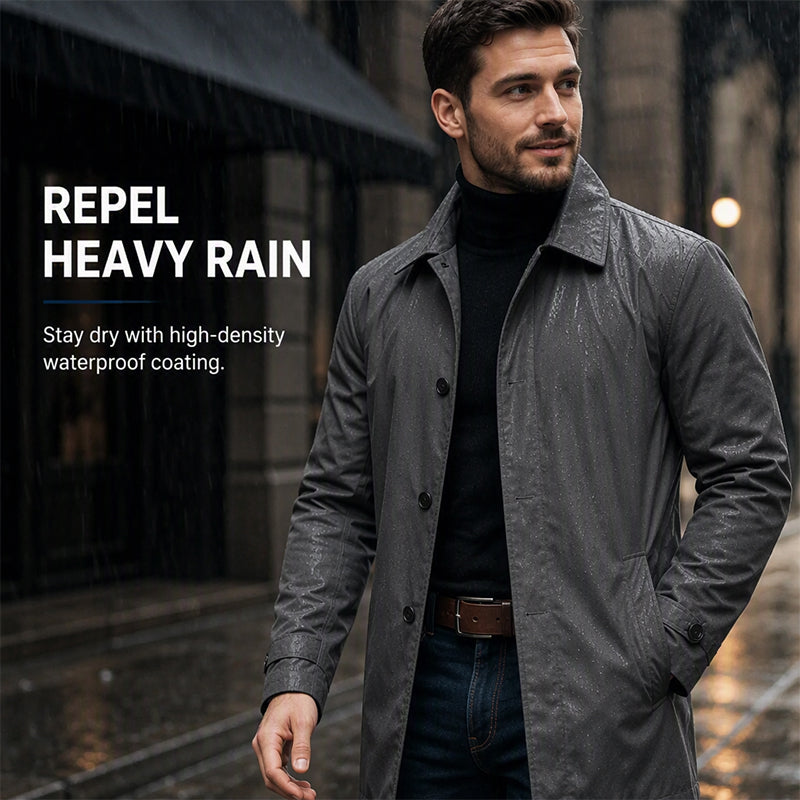 Men's Waterproof Mid-Length Trench Coat【FREE SHIPPING】
