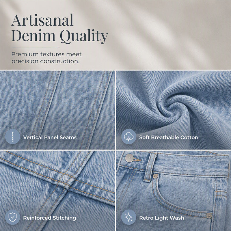 Women's Casual High-Waisted Wide-Leg Jeans
