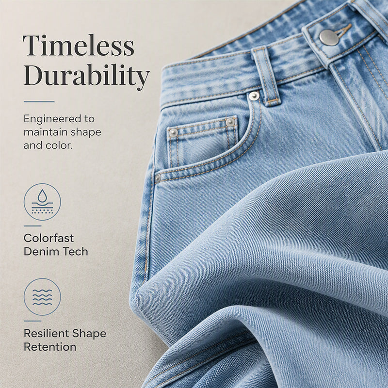 Women's Casual High-Waisted Wide-Leg Jeans