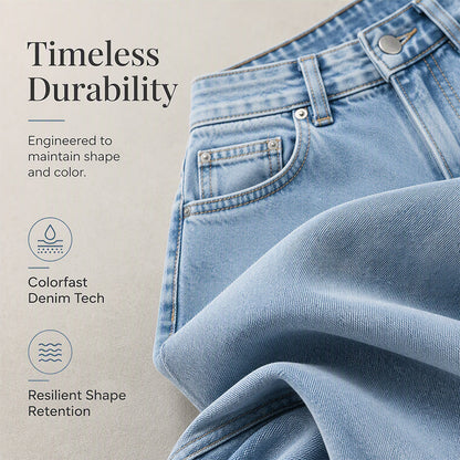 Women's Casual High-Waisted Wide-Leg Jeans