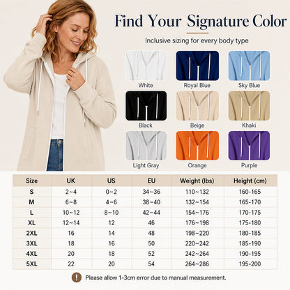 Women's Longline Zip Up Hooded Jacket