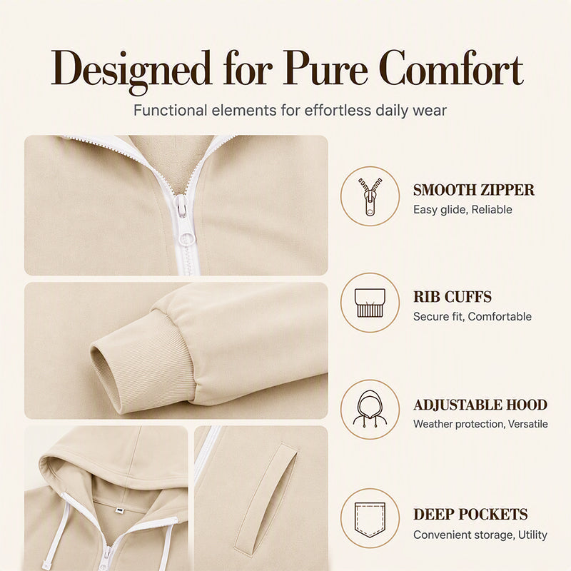 Women's Longline Zip Up Hooded Jacket