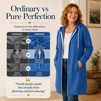 Women's Longline Zip Up Hooded Jacket