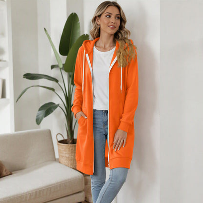 Women's Longline Zip Up Hooded Jacket