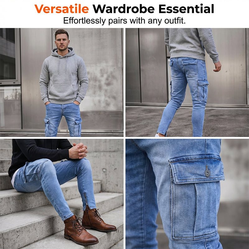 Men's Skinny Fit Stretch Cargo Jeans