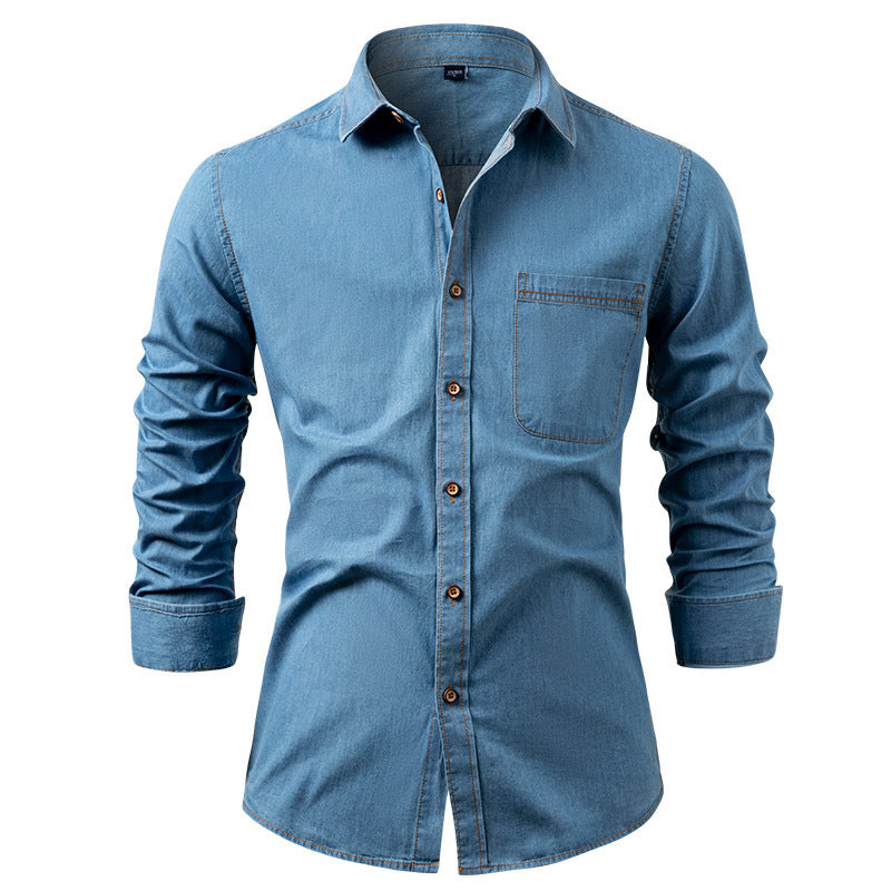 Men's Casual Long Sleeve Denim Shirt