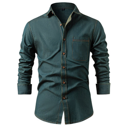 Men's Casual Long Sleeve Denim Shirt