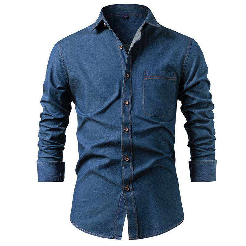Men's Casual Long Sleeve Denim Shirt