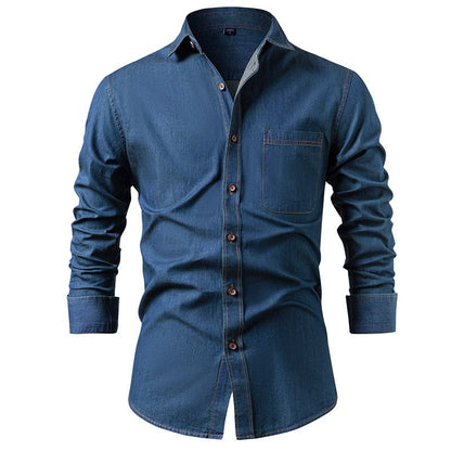 Men's Casual Long Sleeve Denim Shirt