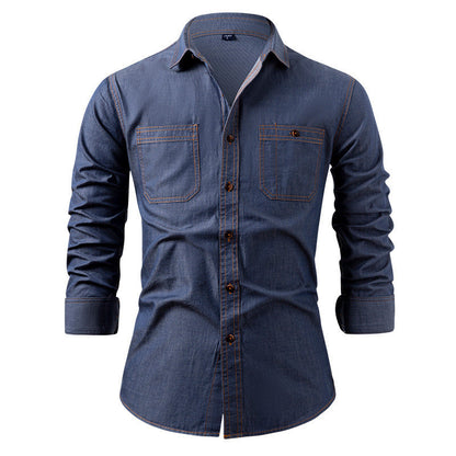 Men's Casual Long Sleeve Denim Shirt