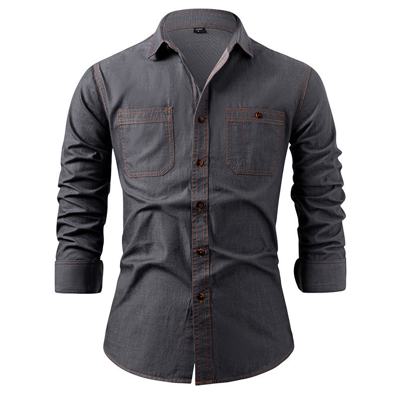 Men's Casual Long Sleeve Denim Shirt