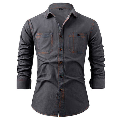 Men's Casual Long Sleeve Denim Shirt