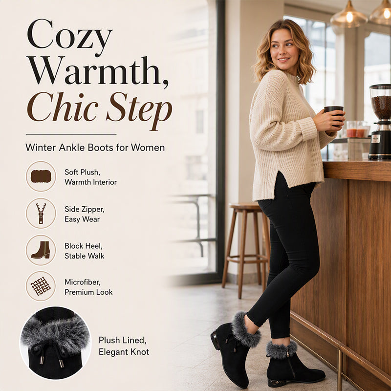 Women's Warm Plush-Lined Short Boots