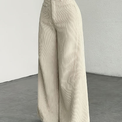 Women's High Waist Corduroy Wide-Leg Pants 
