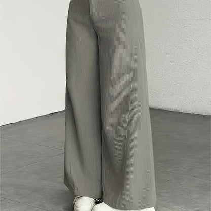 Women's High Waist Corduroy Wide-Leg Pants 