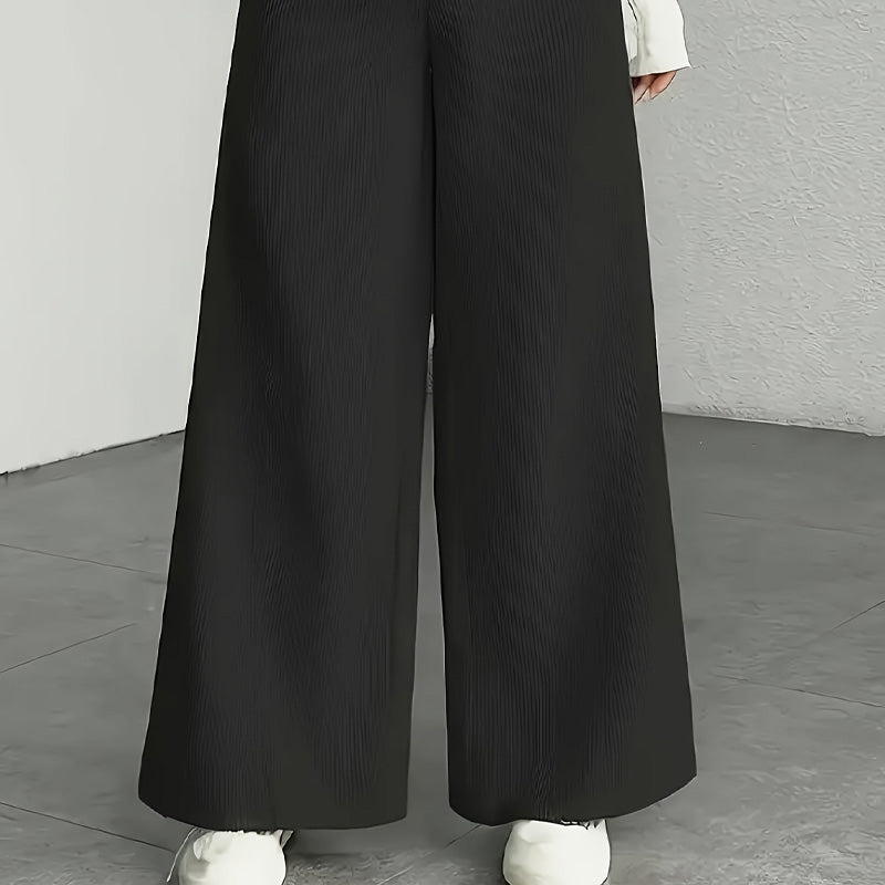 Women's High Waist Corduroy Wide-Leg Pants 