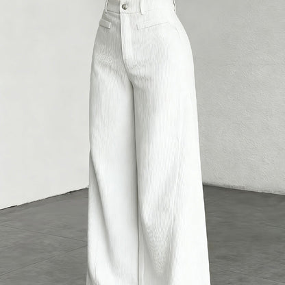 Women's High Waist Corduroy Wide-Leg Pants 