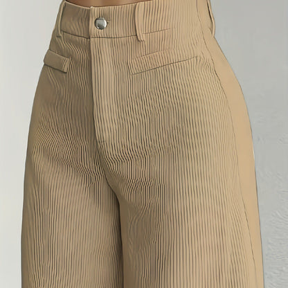 Women's High Waist Corduroy Wide-Leg Pants 