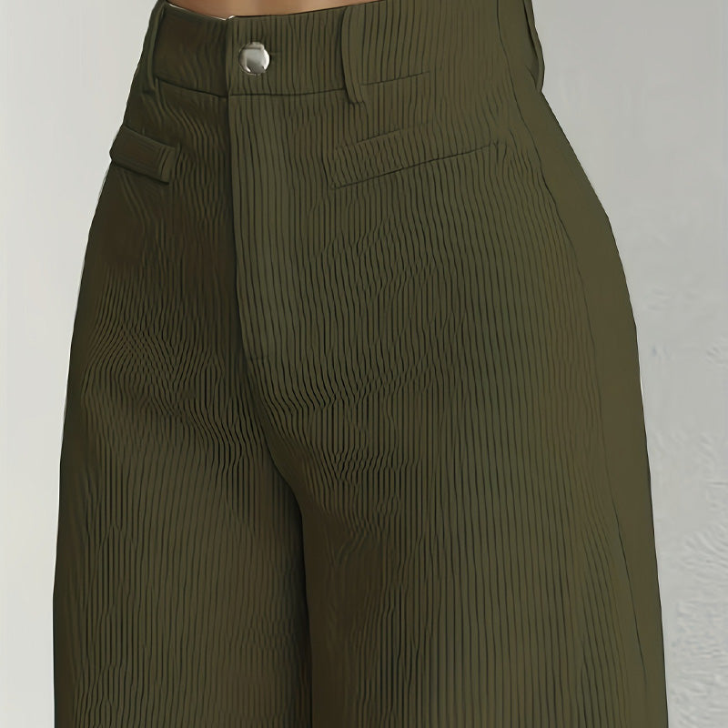 Women's High Waist Corduroy Wide-Leg Pants 