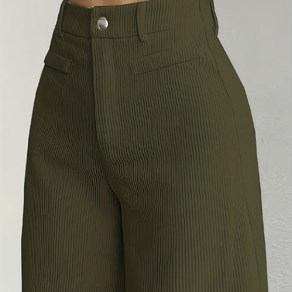 Women's High Waist Corduroy Wide-Leg Pants 