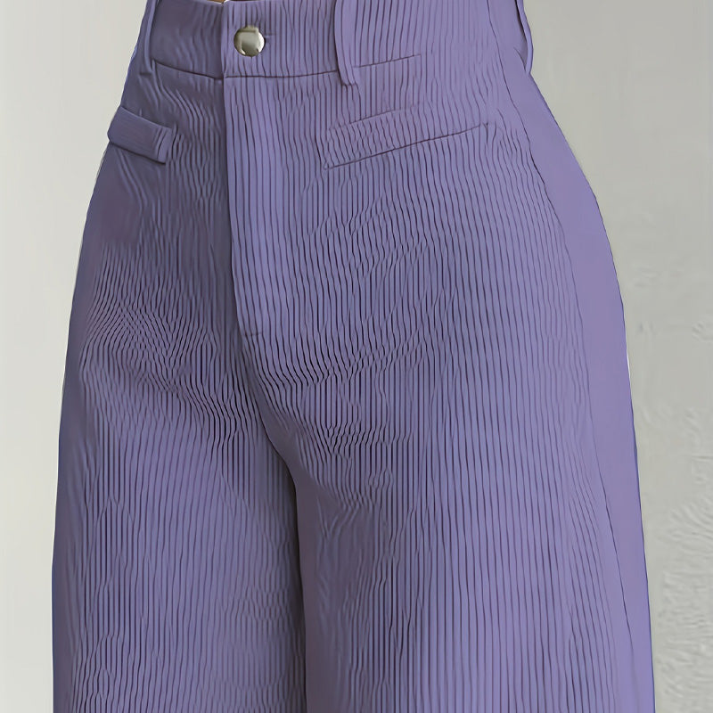 Women's High Waist Corduroy Wide-Leg Pants 