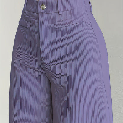 Women's High Waist Corduroy Wide-Leg Pants 