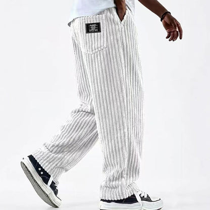 Men's Retro Striped Corduroy Pants