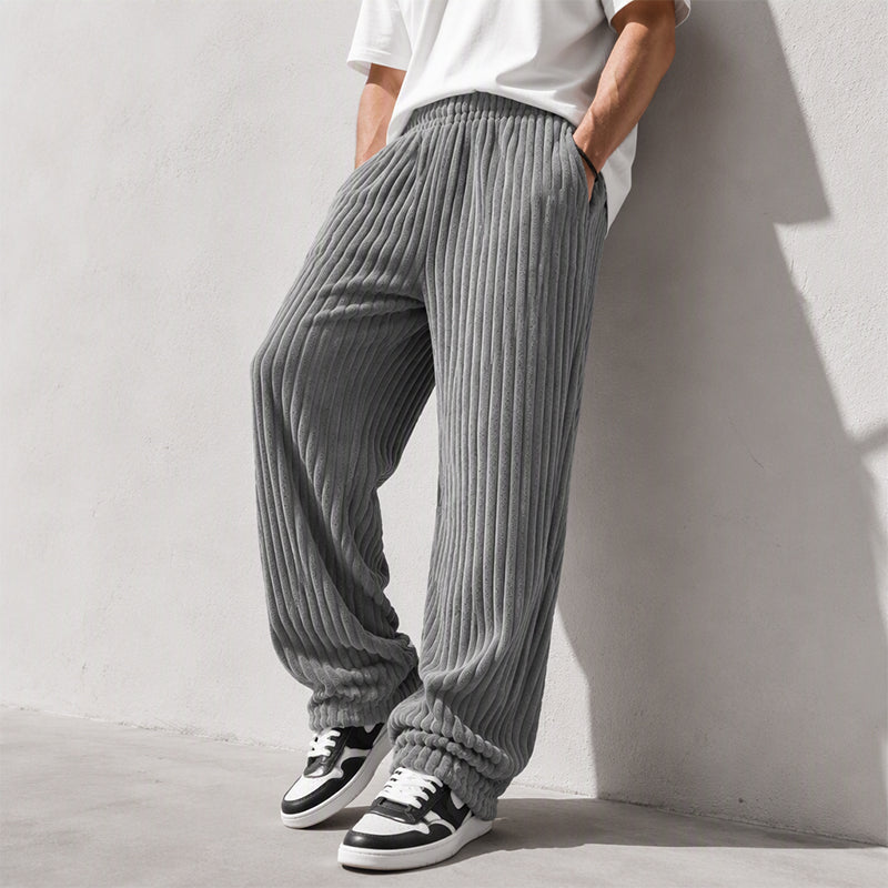 Men's Retro Striped Corduroy Pants