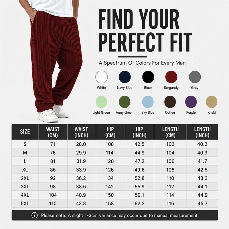 Men's Retro Striped Corduroy Pants