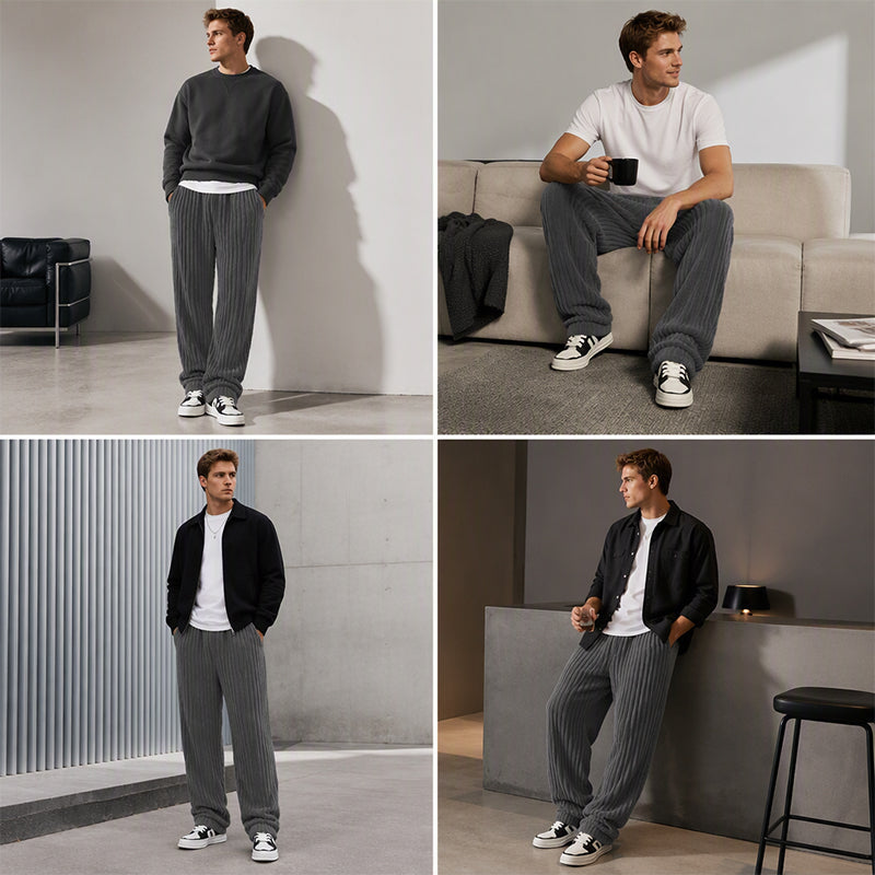 Men's Retro Striped Corduroy Pants
