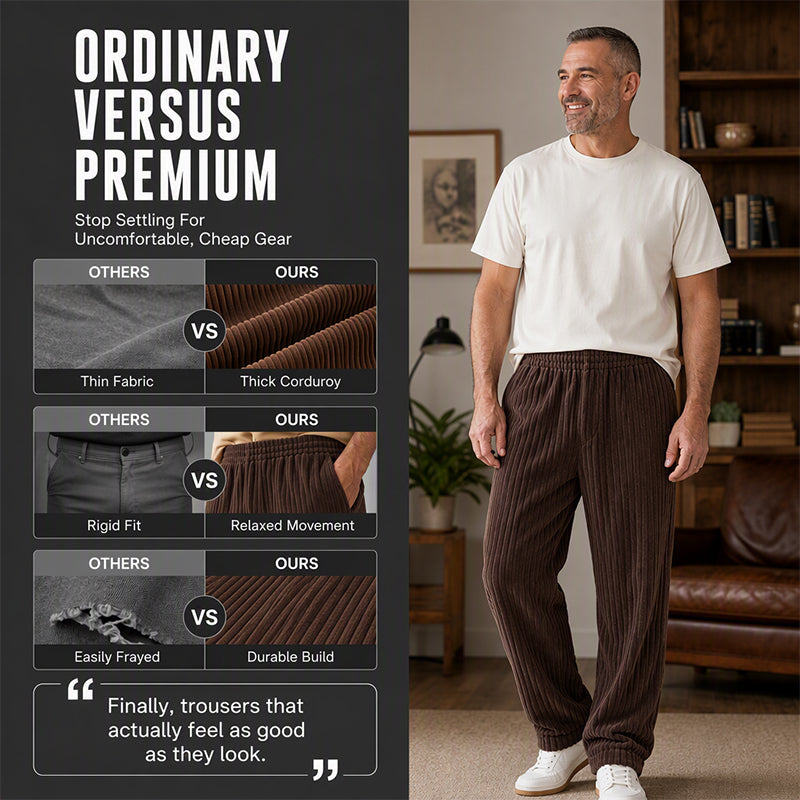 Men's Retro Striped Corduroy Pants
