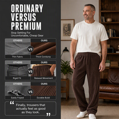 Men's Retro Striped Corduroy Pants