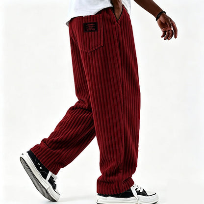 Men's Retro Striped Corduroy Pants