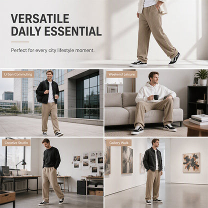 Men's Retro Striped Corduroy Pants