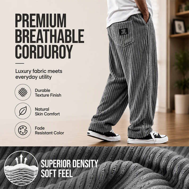 Men's Retro Striped Corduroy Pants