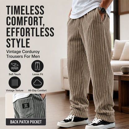 Men's Retro Striped Corduroy Pants