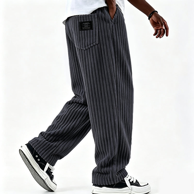 Men's Retro Striped Corduroy Pants