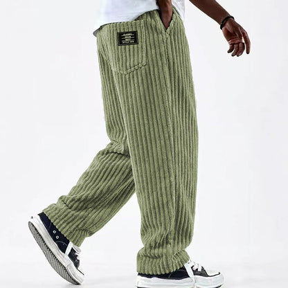 Men's Retro Striped Corduroy Pants