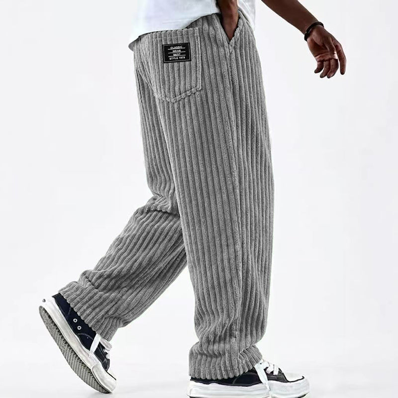Men's Retro Striped Corduroy Pants