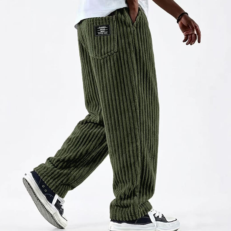 Men's Retro Striped Corduroy Pants